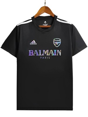 Arsenal x Balmain training jersey soccer uniform men's black football kit tops sport shirt 2024-2025